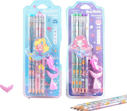 Little Tree Ocean Princess Pencil Erasers Pencil HB Set with Scraper and Eraser (Μiscellaneous Designs/Colors)