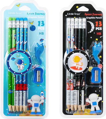 Space Journey Pencil Erasers Creion HB cu Ascuțitoare și Radieră