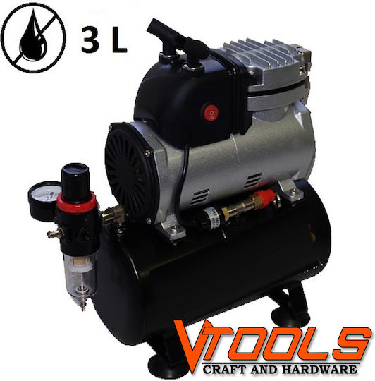 Vtools Aerograf cu recipient și compresor