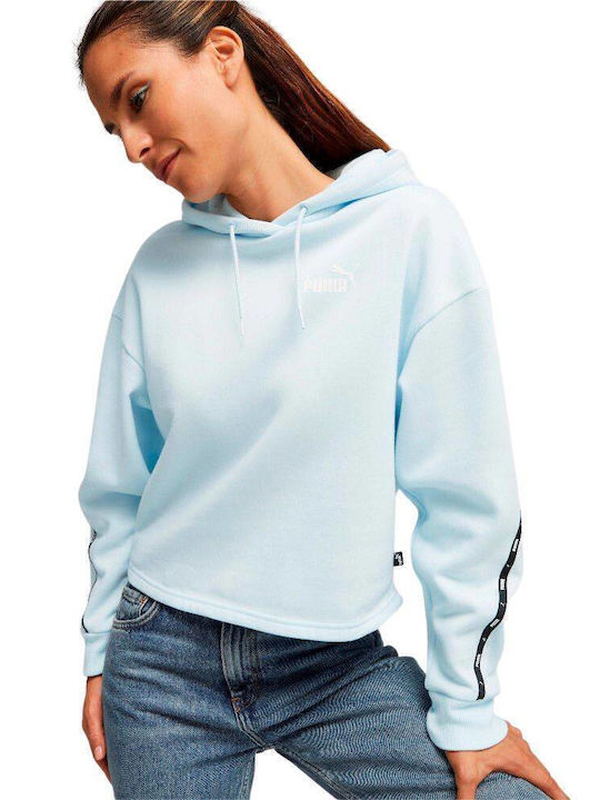 PUMA Tape Cropped Γυναικείο Φούτερ με Κουκούλα ...