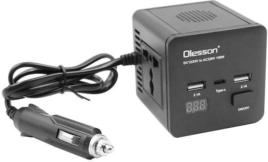 Car Inverter 150W to Converter 12V DC in 220V AC with 2xUSB