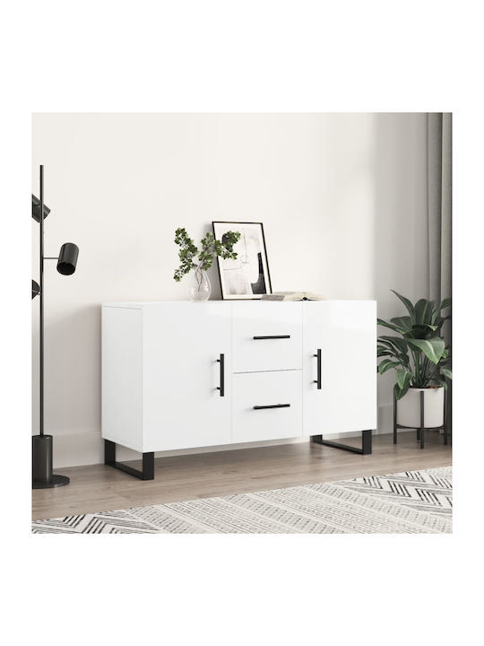 Wooden & Metallic Buffet with Drawers White L10...