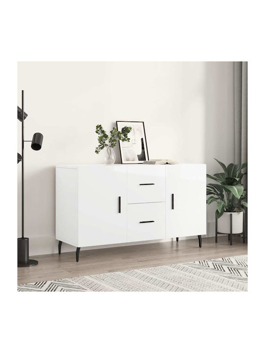 Wooden & Metallic Buffet with Drawers White L10...