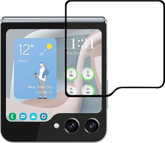 Vollkleber Vollflächig gehärtetes Glas Schwarz (Samsung Galaxy Z Flip 5)