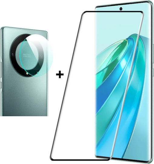Full Tempered Glass + Flexi Glass Κάμερας Μαύρο (Honor Magic5 Lite)