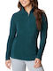 Columbia Glacial Iv 1/2 Women's Athletic Fleece Blouse Long Sleeve with Zipper Blue