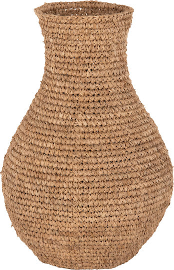 Freebox Decorative Floor Vase Wicker Brown 34xHeight 50cm
