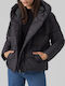Vero Moda Women's Short Puffer Jacket for Spring or Autumn with Hood Black