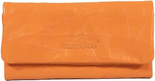 Mestango Leather Tobacco Pouch With Magnetic Clasp 15.5x8cm Orange