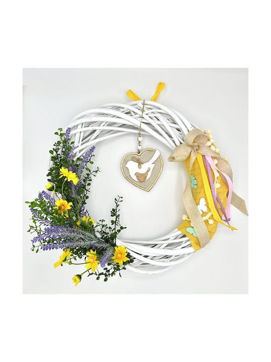 Kallisti Glass Handmade White Wreath made of Wood