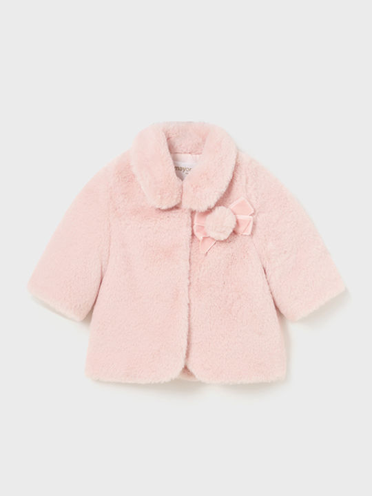 Mayoral Kids' Fur Short Pink