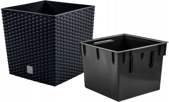 Prosperplast Rato Γλάστρα Πλαστική Anthracite 22.5x22.5x23εκ.