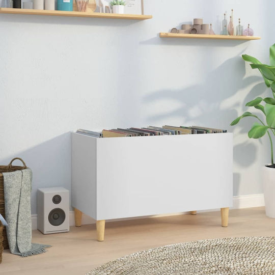vidaXL Έπιπλο Hi-Fi Λευκό με Καφέ Πόδια 74.5x48x38cm