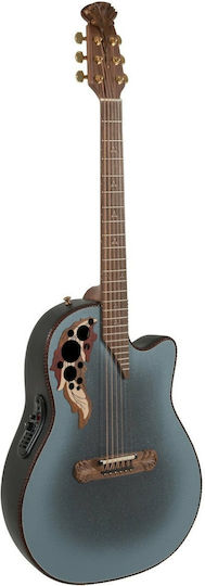 Ovation Semi-Akustik Gitarre Ausschnitt Rot / Bersten / Gold
