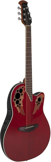 Ovation Ηλεκτροακουστική Κιθάρα Celebrity Super Shallow Cutaway Red / Black