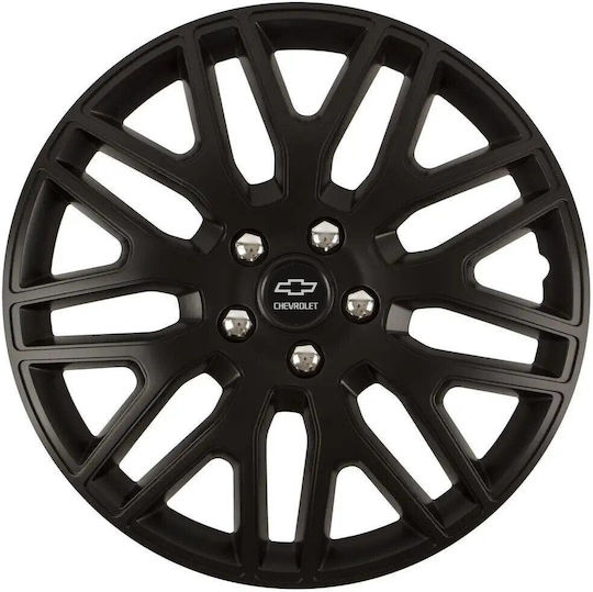 Versaco Car Hubcap Set Dakar Nc with Chevrolet Emblem 16" 4pcs Black