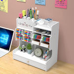 Wood Desk Organizer 28x15x30cm White