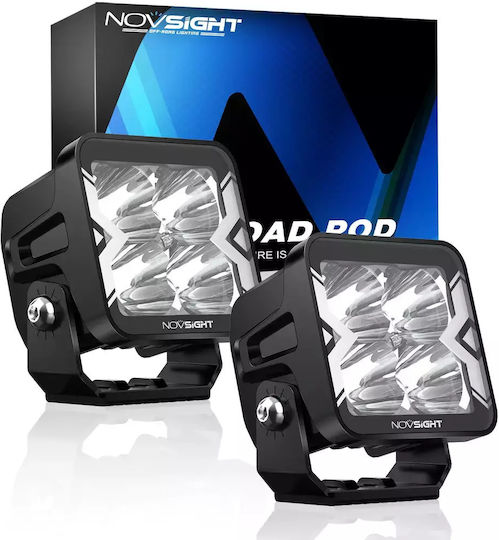 NovSight Square Waterproof Headlights Car LED Audi 80 Mazda 3 / 2 12 / 24V 40W 9.2cm with White Lighting 2pcs