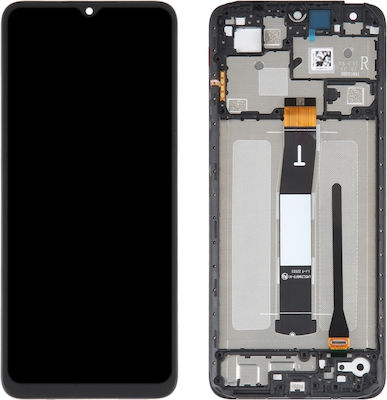 Mobile Phone Screen Replacement with Frame and Touch Mechanism for Redmi 12C (Black)