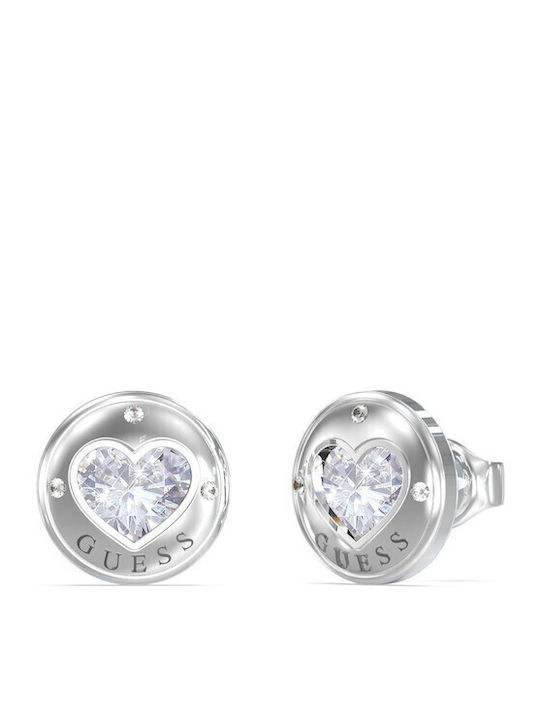 Guess Hearts Σκουλαρίκια Καρφωτά από Ατσάλι Επιχρυσωμένα