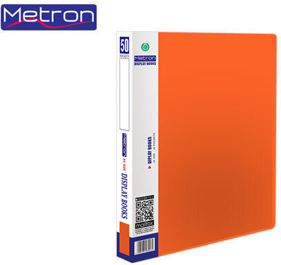 Metron Ντοσιέ Σουπλ с 50 пластмасови калъфи Прозрачности за Хартия A4 Оранжев 1бр