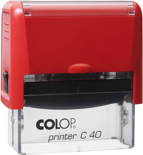 Colop Printer C40 Σφραγίδα Αυτόματη Τσέπης σε Ελληνική Γλώσσα και Κόκκινο Μελάνι