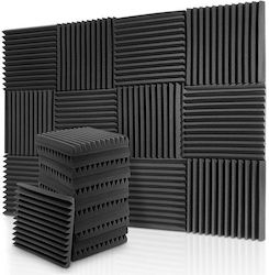 Sound Absorbing Panel Wedge T25mm/L30xW30cm 25pcs Black 30702004