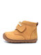 Anatomical Leather Kids Boots with Velcro Tabac Brown