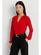 Ralph Lauren Women's Blouse Long Sleeve Red