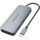 Hikvision USB-C Stație de andocare cu HDMI 4K PD Gri (HS-HUB-DS801)