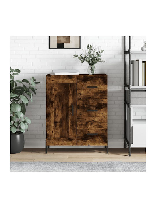 Sideboard Wood & Metal with Drawers Smoky Oak 6...