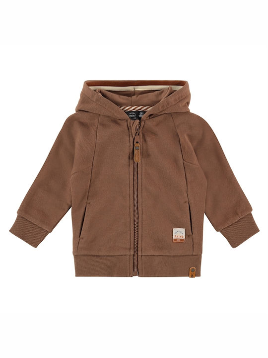 Babyface Boys Hooded Sweatshirt with Zipper Brown