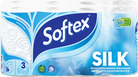 Softex Silk Toilet Paper 16 Rolls 3 Ply (95gr/Roll)
