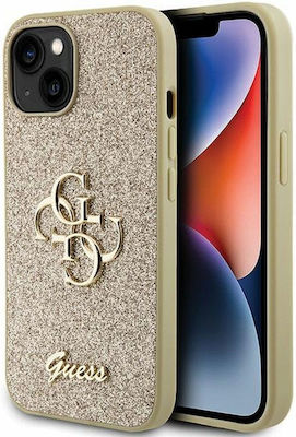 Guess Fixed Glitter 4g Umschlag Rückseite Metallisch Gold (iPhone 15)