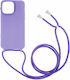 Green On Back Cover Silicone with Strap Purple (Galaxy A53)