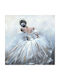 Marhome Ballerina White Dress Painting on Canvas 100x100cm