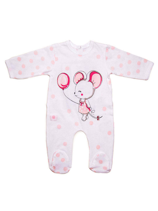 Babybol Baby Bodysuit Set Long-Sleeved Pink