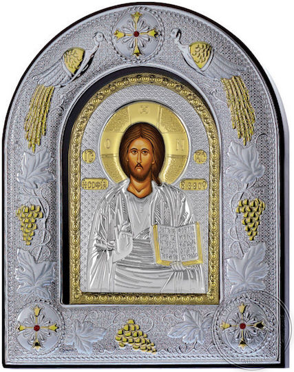 Kiriakos Gofas Εικόνα Jesus Christus Silber 14x18cm