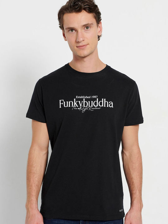 Funky Buddha T-shirt Bărbătesc cu Mânecă Scurtă Negru