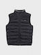Kids' Quilted Jacket Sleeveless Short with Lining & Hood Black