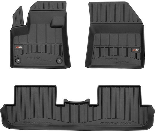 Frogum Set of Front and Rear Mats 3pcs for Peugeot 3008 2016-2023 Black