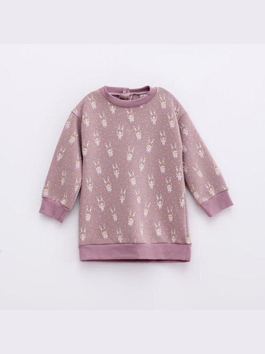 Funky Sweatshirt Kids Dress Pink