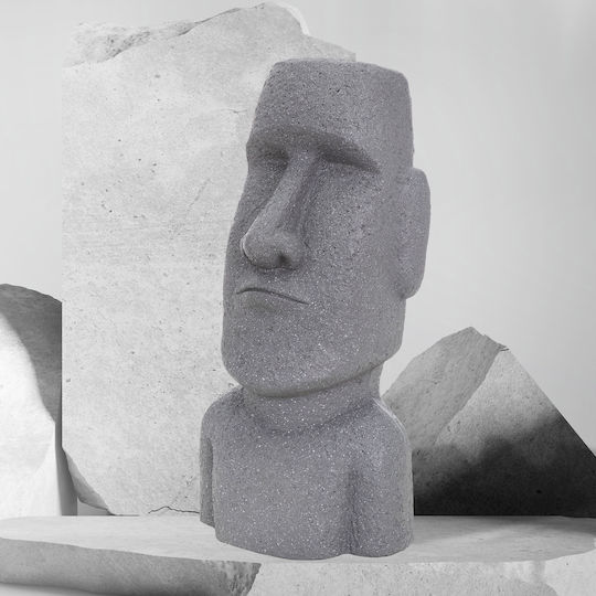 ECD Germany Dekorative Figur aus Stein Moai Rapa Nui Head 26.5x19x53.5cm 1Stück
