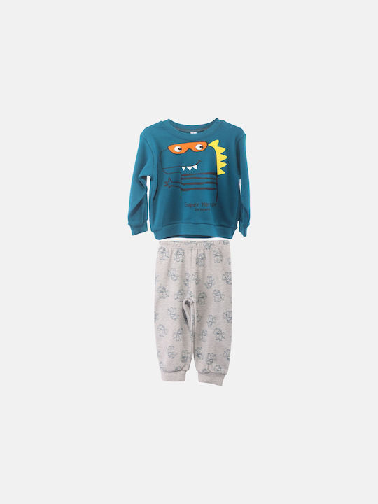 Joyce Set Top & Bottom Kids Pyjamas Petrol