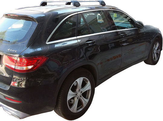 Yakima Aluminum Car Roof Bars for Mercedes-Benz GLC 5D Set with Roof Rack Legs Silver