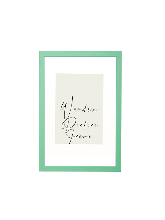 Wall-mounted Wooden Photo Frame with Turquoise ...