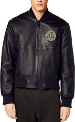 Versace Men's Winter Leather Jacket Black
