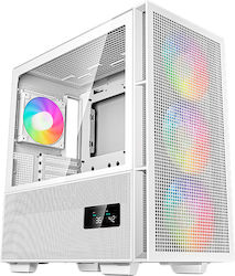 Deepcool CH560 Digital Gaming Midi Tower Computer Case with Window Panel and RGB Lighting White