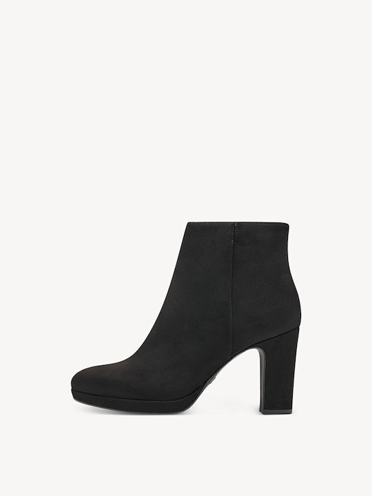 Wildleder Damen Chelsea Stiefeletten mit hohem Absatz Schwarz