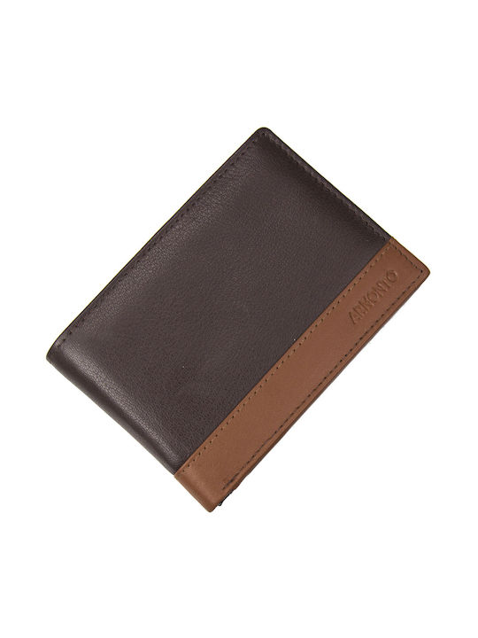 Armonto Armodo Men's Leather Card Wallet with RFID Brown